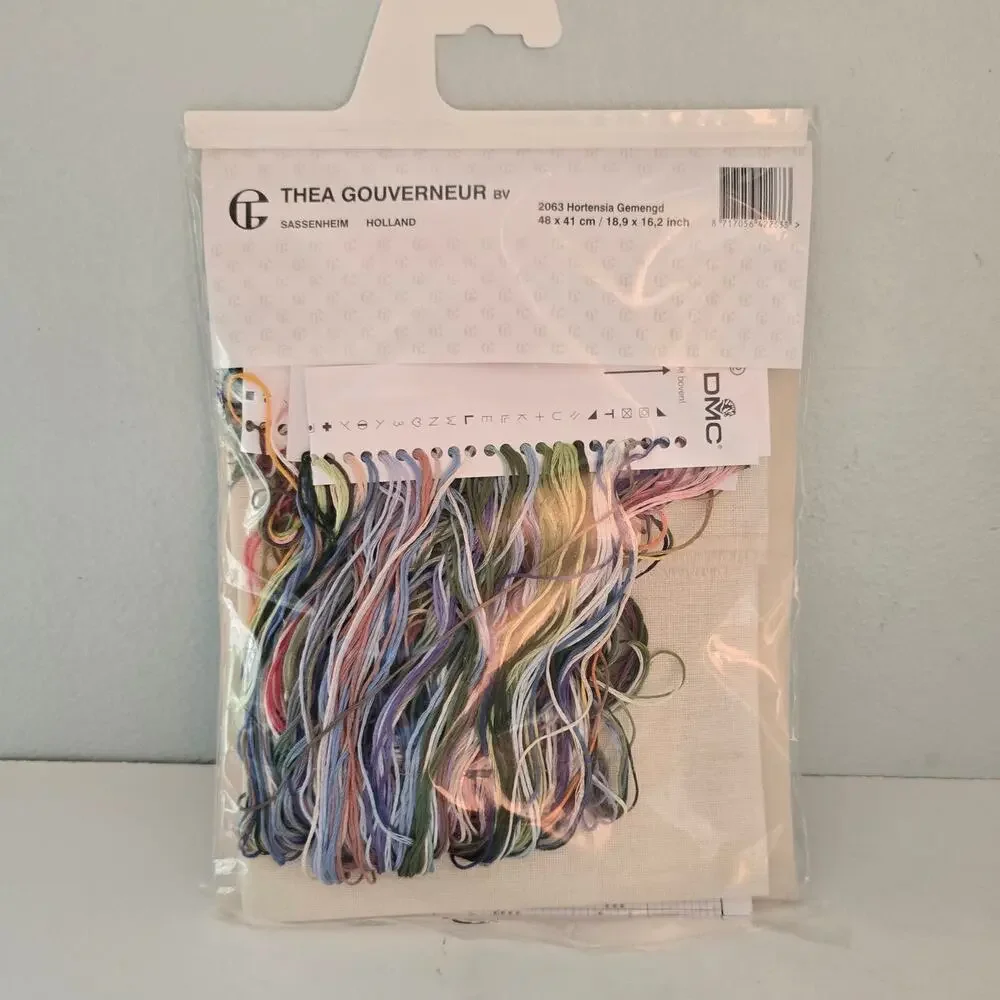 Thea Gouverneur Mixed Hydrangea Cross Stitch Kit Cottagecore Gardencore Crafter